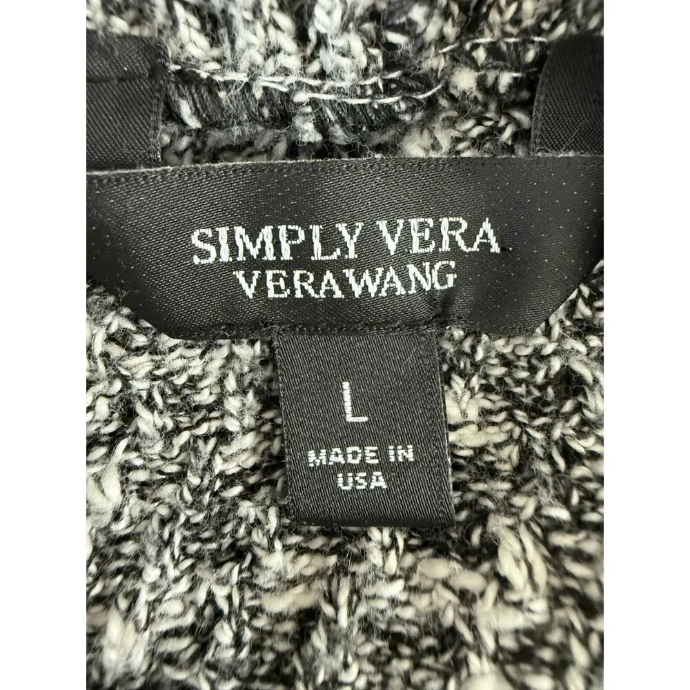 Simply Vera Vera Wang Women's Sleeveless Sweater Turtleneck Gray Size L Large